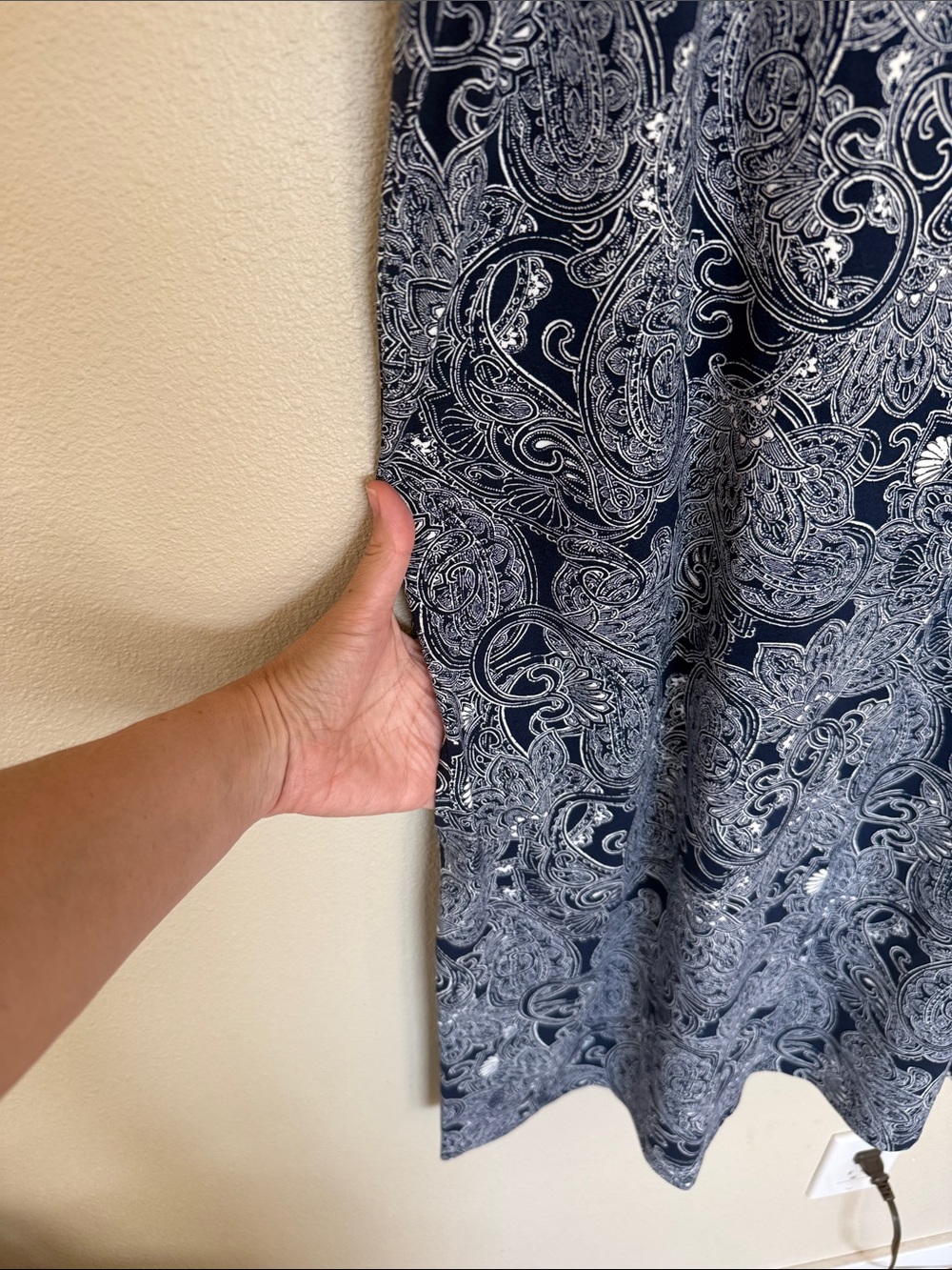 J. Jill Wearever A-Line Sleeveless Dress Nvy and White Paisley size Large NWT - Picture 6 of 11